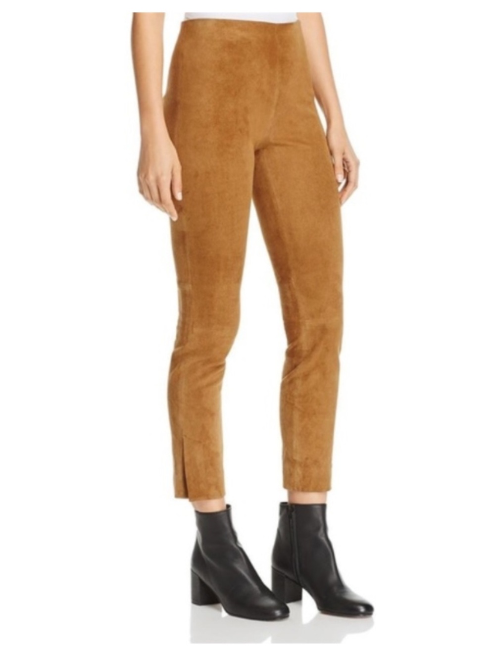 Vince Stretch Suede Split Hem Crop Legging